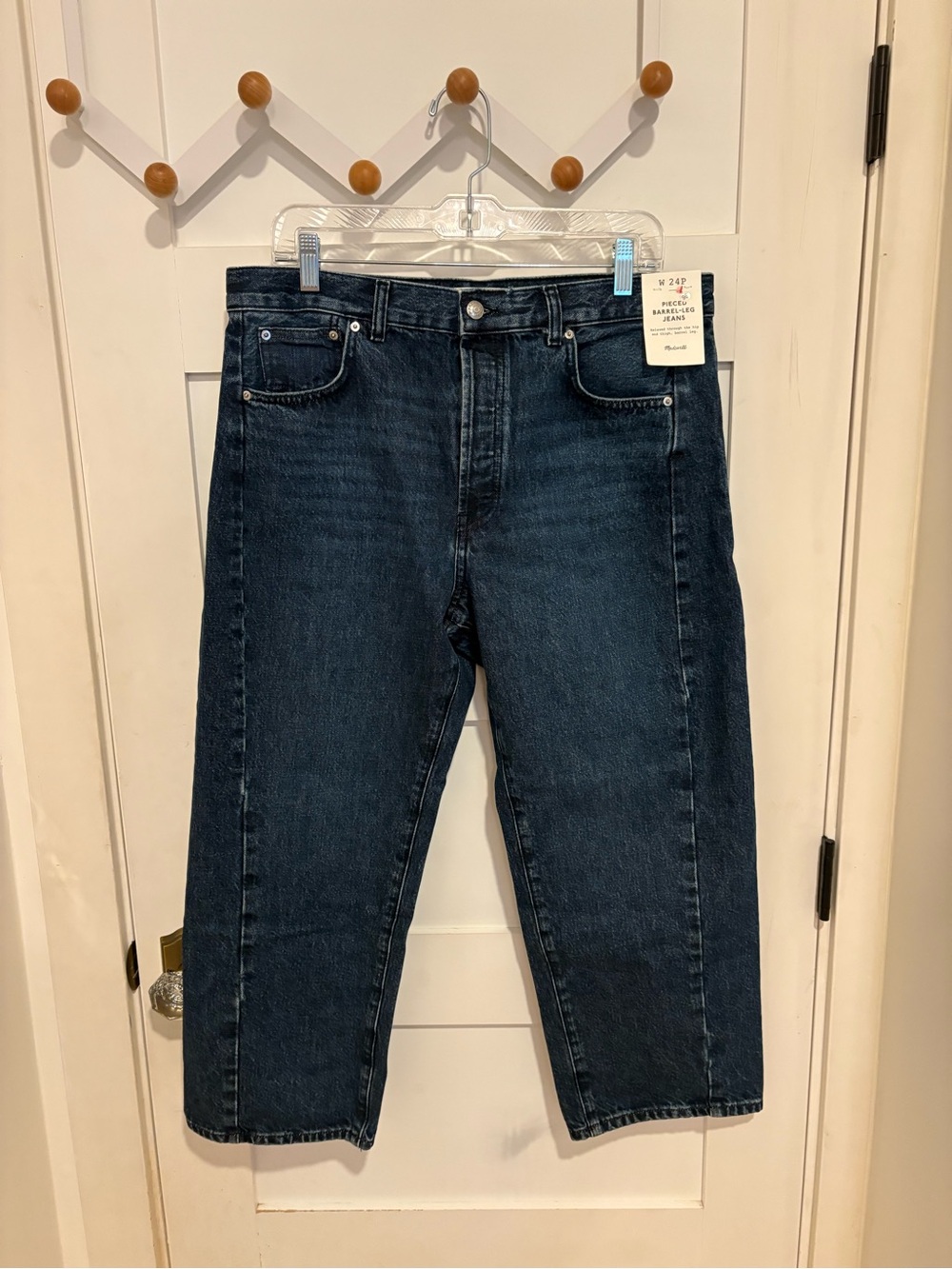 NWT Madewell Pieced Barrel Leg Indigo Jeans Mislabeled best for 12 petite